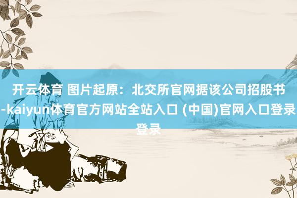 开云体育 　　图片起原：北交所官网　　据该公司招股书-kaiyun体育官方网站全站入口 (中国)官网入口登录