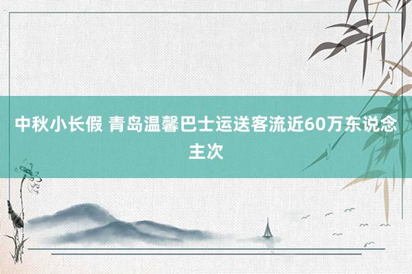 中秋小长假 青岛温馨巴士运送客流近60万东说念主次