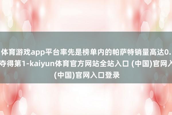 体育游戏app平台率先是榜单内的帕萨特销量高达0.53万辆夺得第1-kaiyun体育官方网站全站入口 (中国)官网入口登录