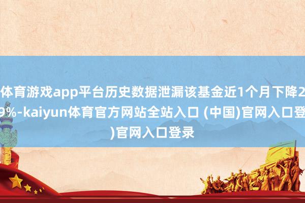 体育游戏app平台历史数据泄漏该基金近1个月下降2.09%-kaiyun体育官方网站全站入口 (中国)官网入口登录
