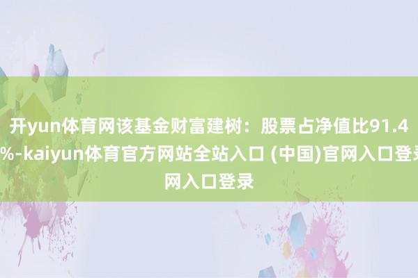 开yun体育网该基金财富建树：股票占净值比91.46%-kaiyun体育官方网站全站入口 (中国)官网入口登录
