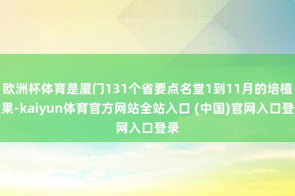 欧洲杯体育是厦门131个省要点名堂1到11月的培植效果-kaiyun体育官方网站全站入口 (中国)官网入口登录