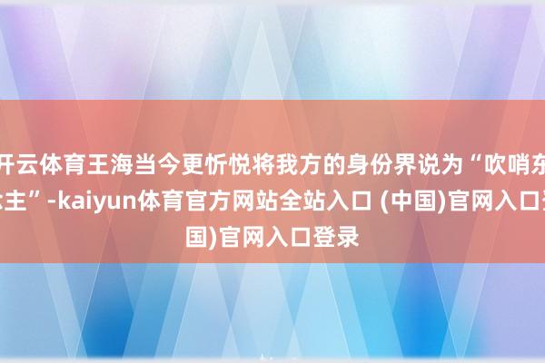 开云体育王海当今更忻悦将我方的身份界说为“吹哨东说念主”-kaiyun体育官方网站全站入口 (中国)官网入口登录